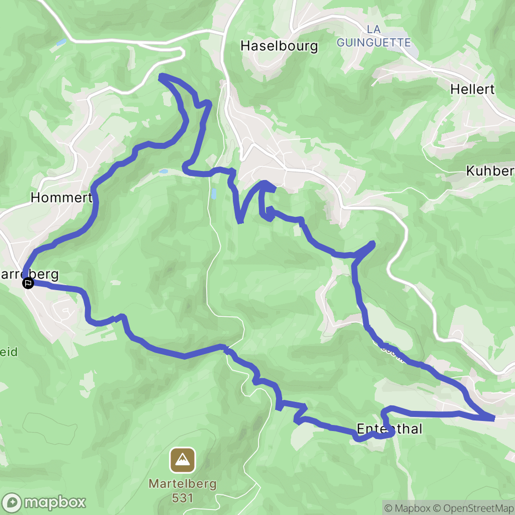 Harreberg : carte du parcours de randonnée - France