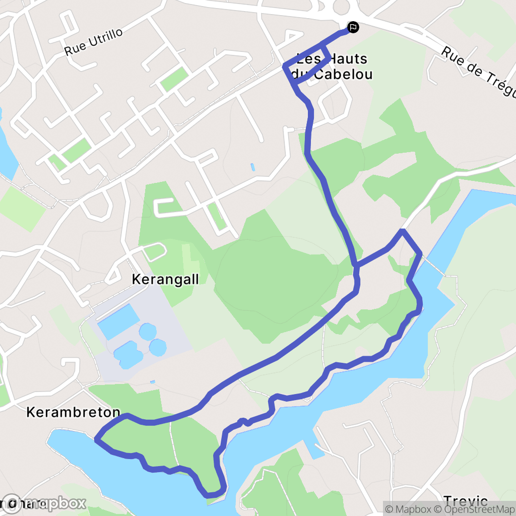 Concarneau : carte du parcours de randonnée - France