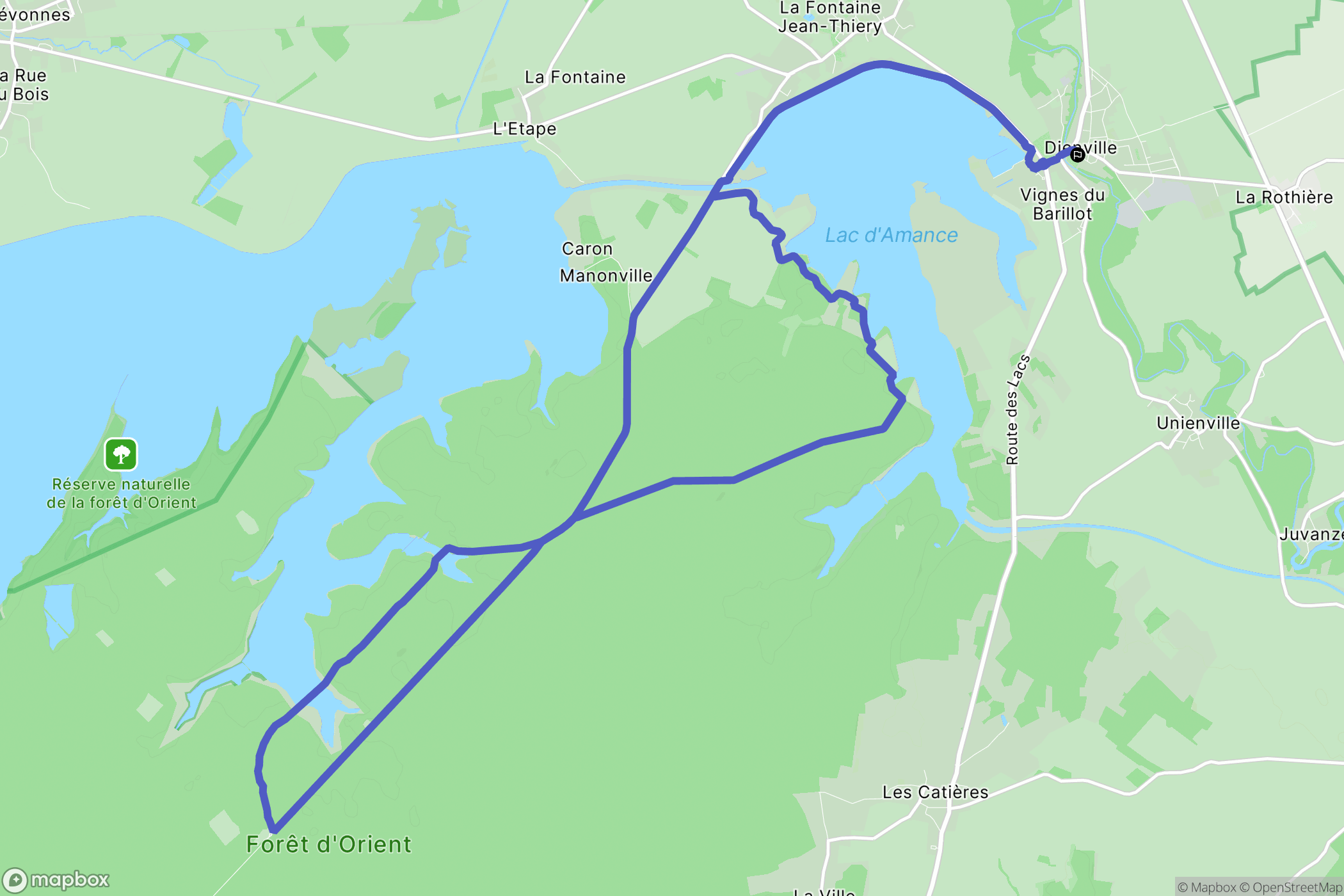 Dienville : carte du parcours de randonnée - France