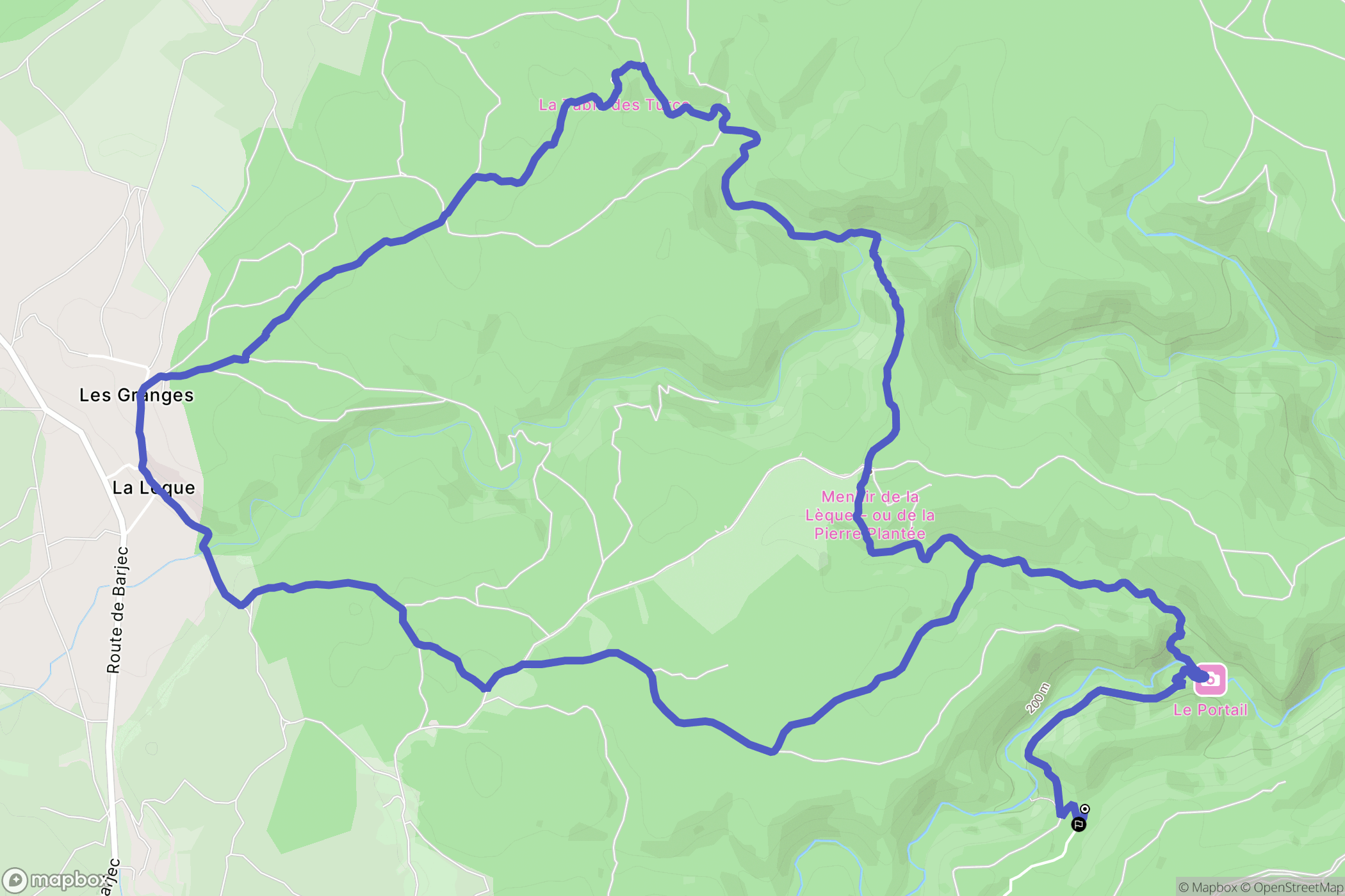 Lussan : carte du parcours de randonnée - France