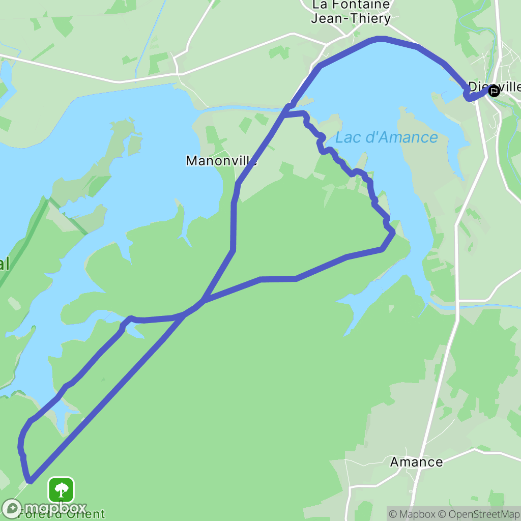 Dienville : carte du parcours de randonnée - France