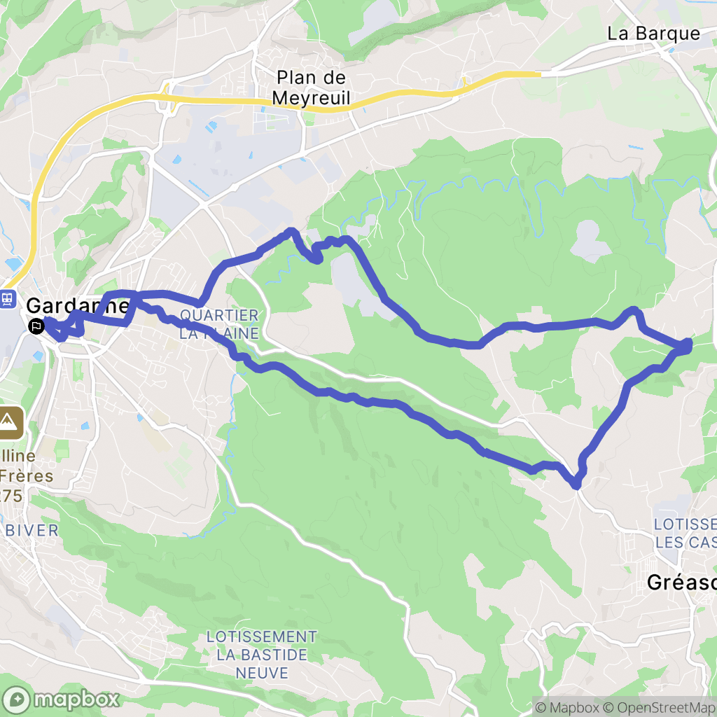 Gardanne : carte du parcours de randonnée - France