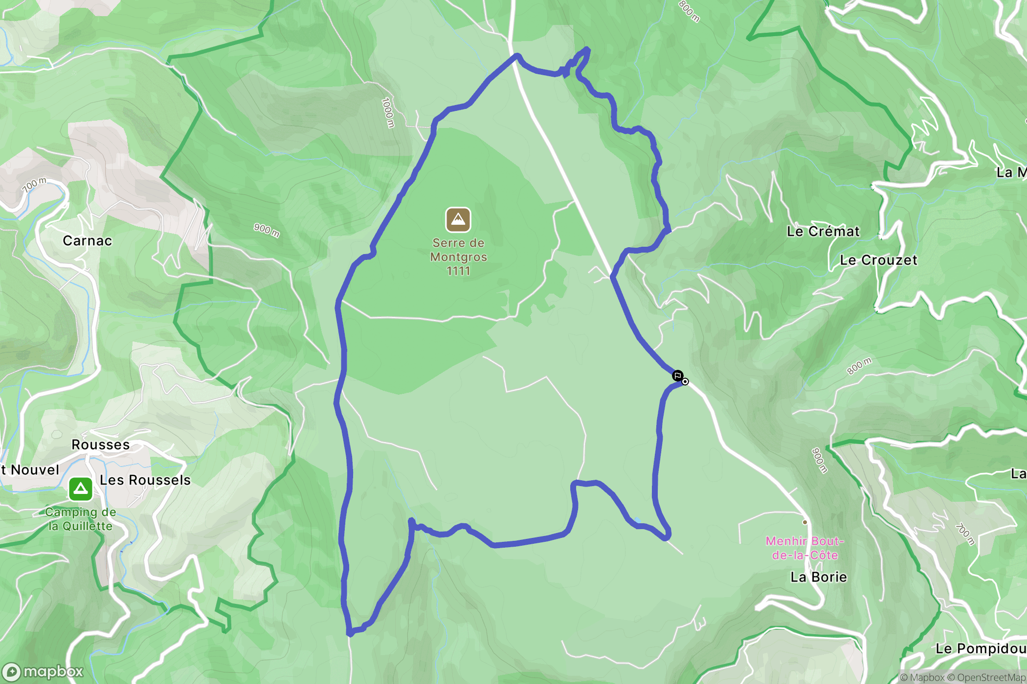 Le Pompidou : carte du parcours de randonnée - France