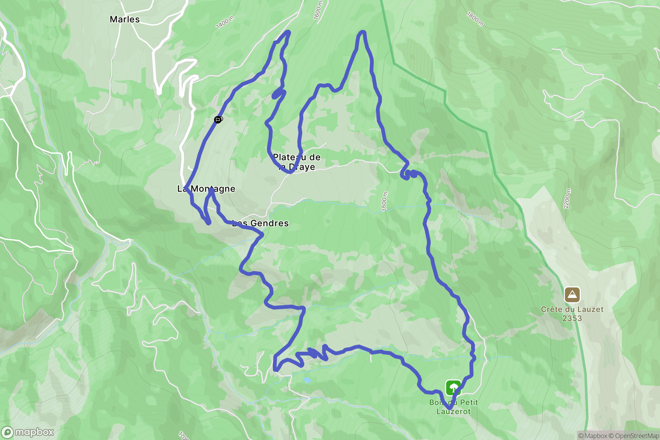 Crots : carte du parcours de randonnée - France