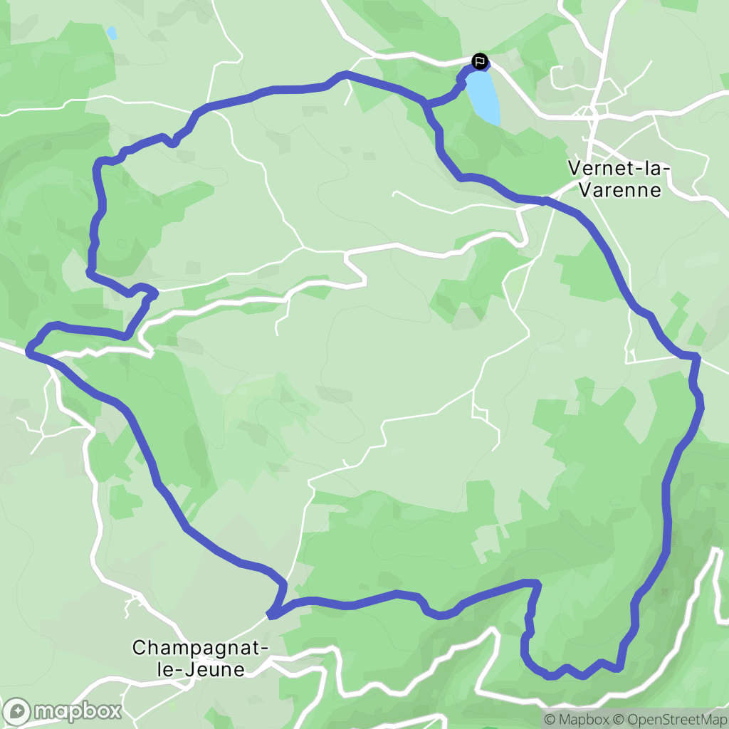 Le Vernet-Chaméane : carte du parcours de randonnée - France