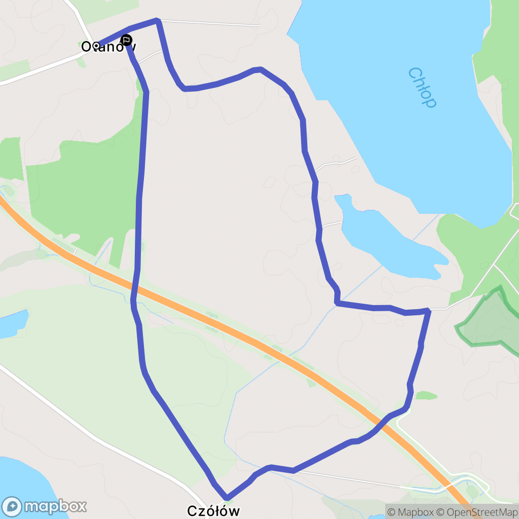Otanów: mapa trasy - Poland