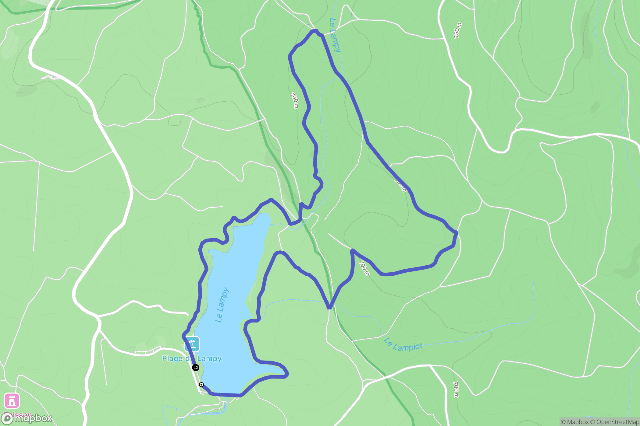 Saissac : carte du parcours de randonnée - France