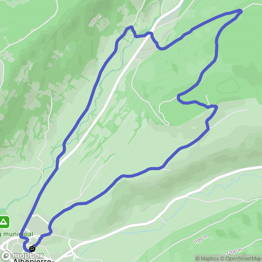Albepierre-Bredons : carte du parcours de randonnée - France