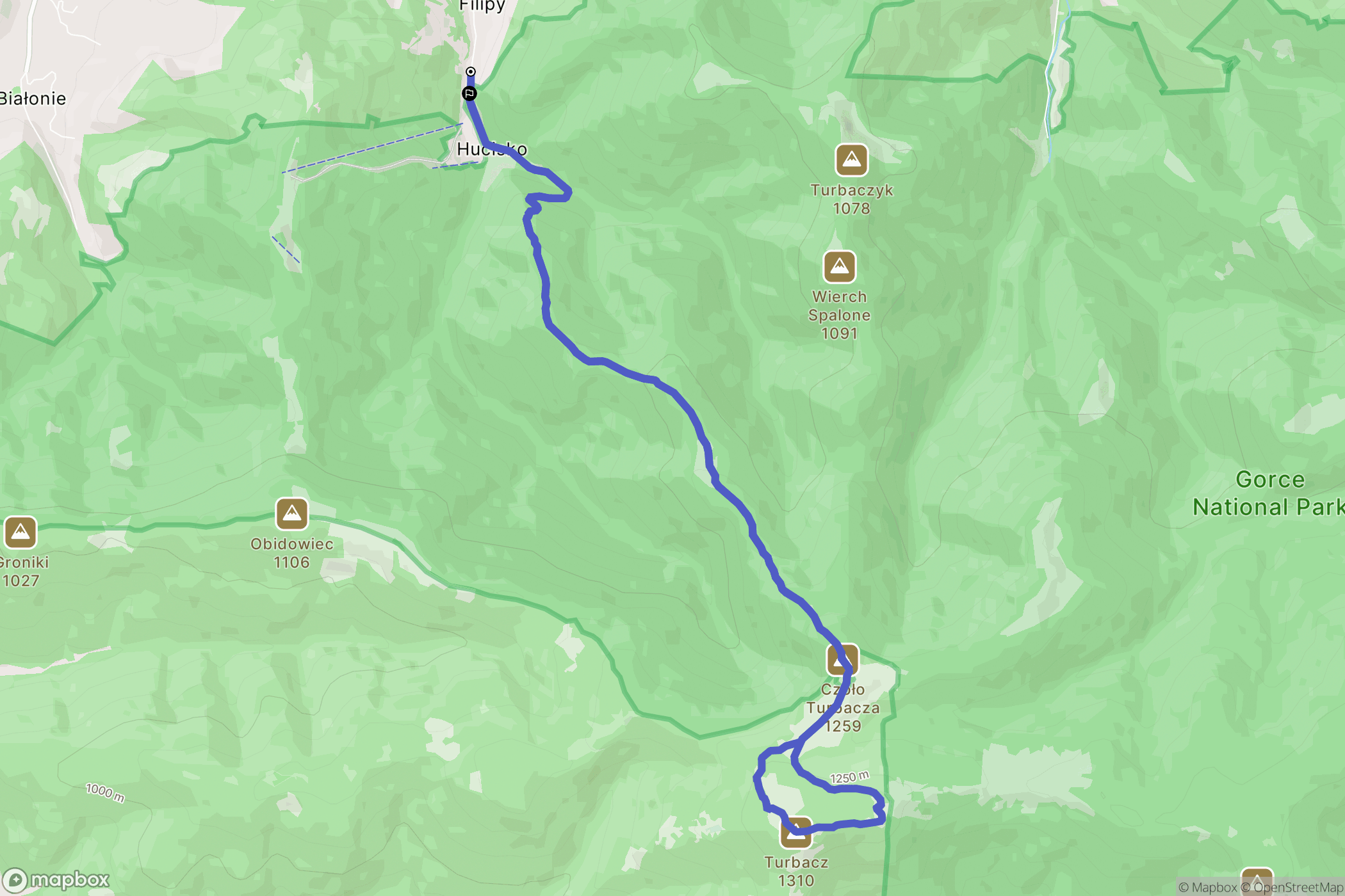 Poręba Wielka: mapa trasy - Poland