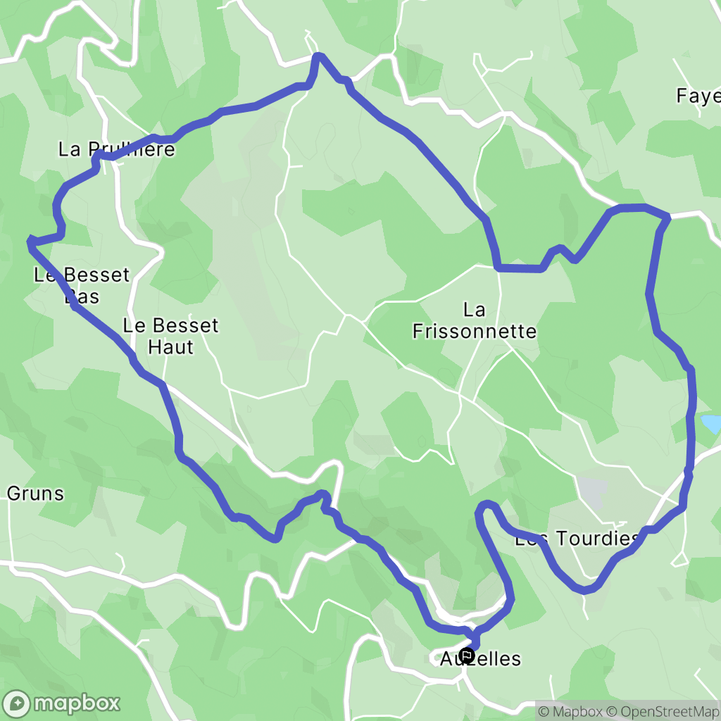 Auzelles : carte du parcours de randonnée - France