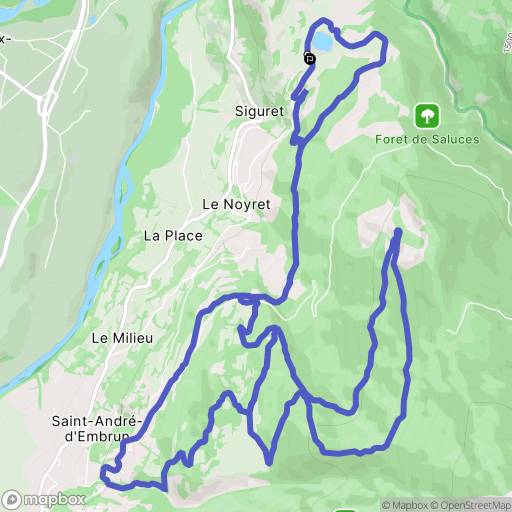 Saint-André-d'Embrun : carte du parcours de randonnée - France