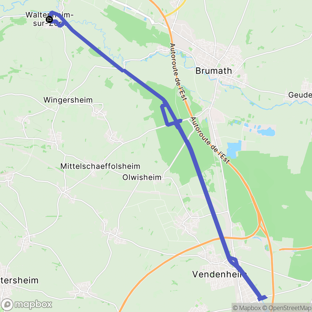Waltenheim-sur-Zorn : carte du parcours de randonnée - France
