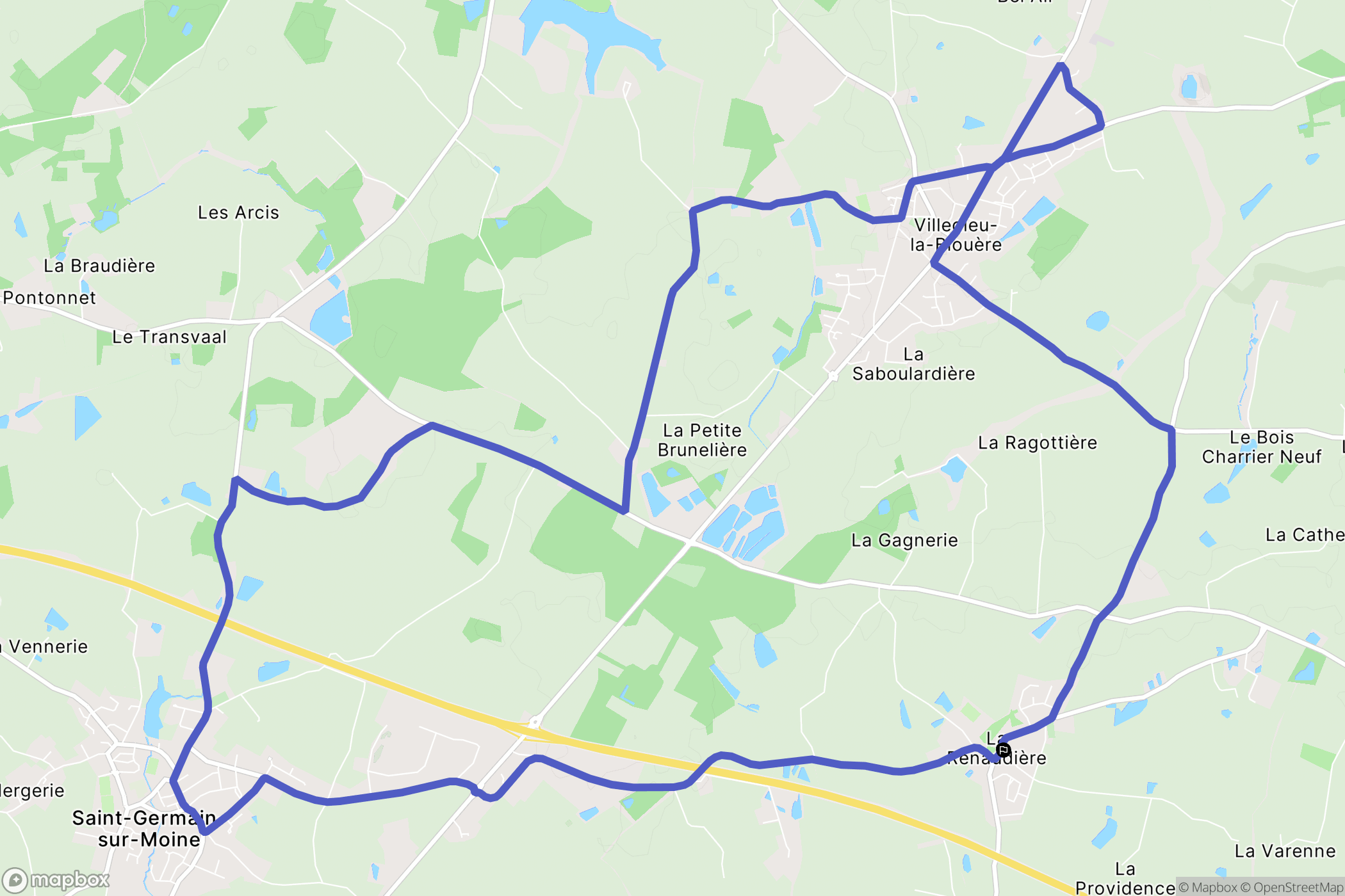 Sèvremoine : carte du parcours de randonnée - France