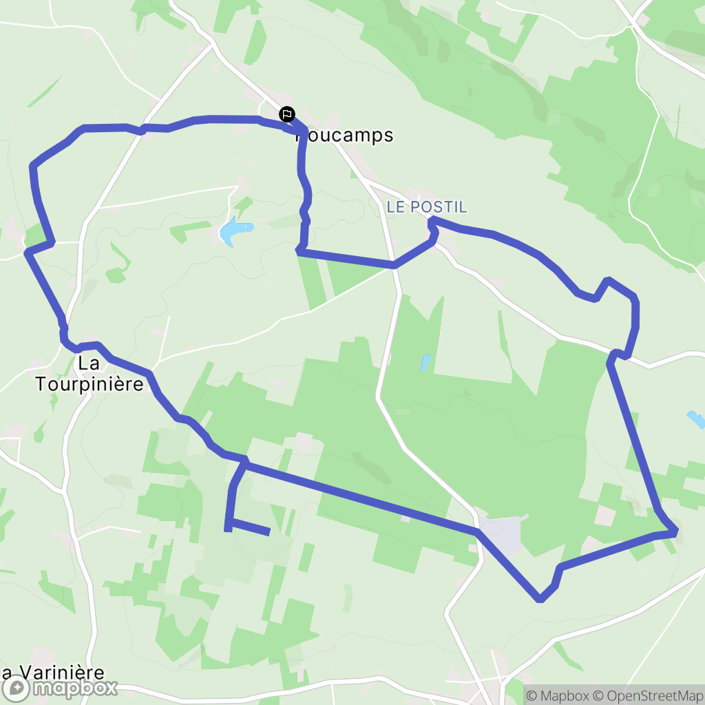 Les Monts d'Aunay : carte du parcours de randonnée - France