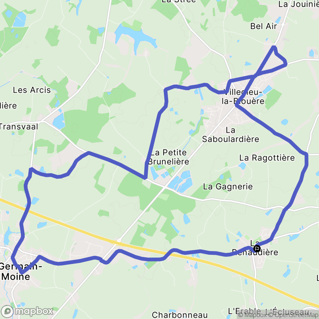 Sèvremoine : carte du parcours de randonnée - France