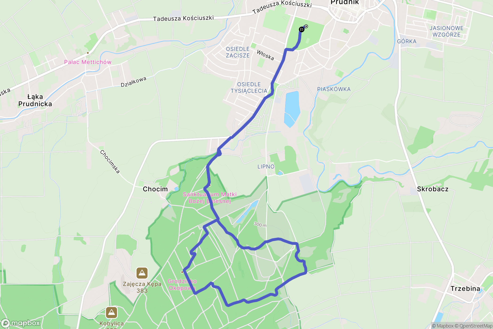 Prudnik: mapa trasy - Poland