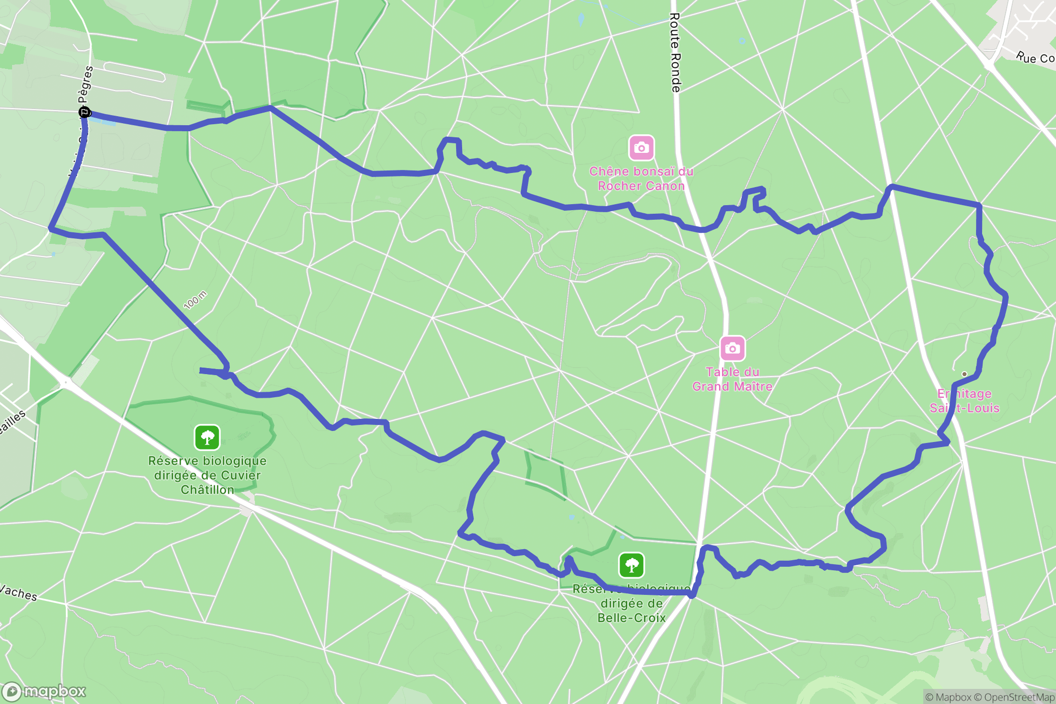 Chailly-en-Bière : carte du parcours de randonnée - France
