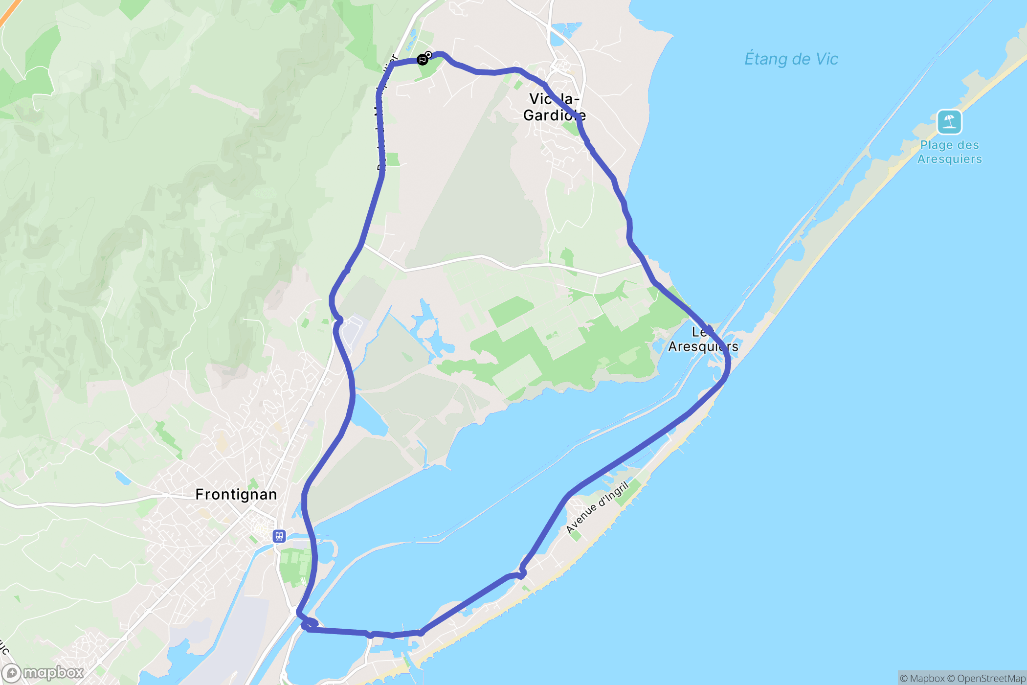 Vic-la-Gardiole : carte du parcours de randonnée - France