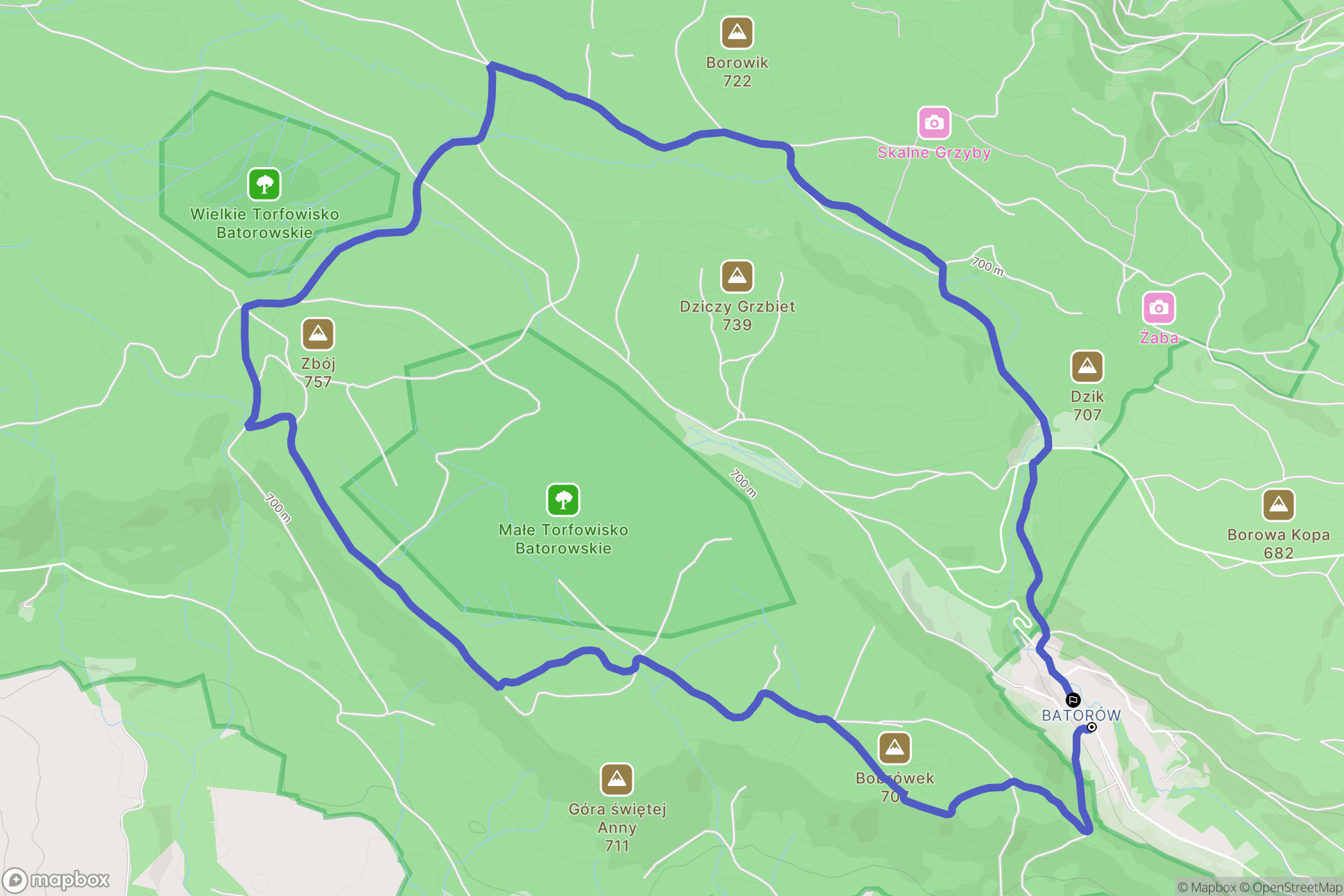 Szczytna: mapa trasy - Poland