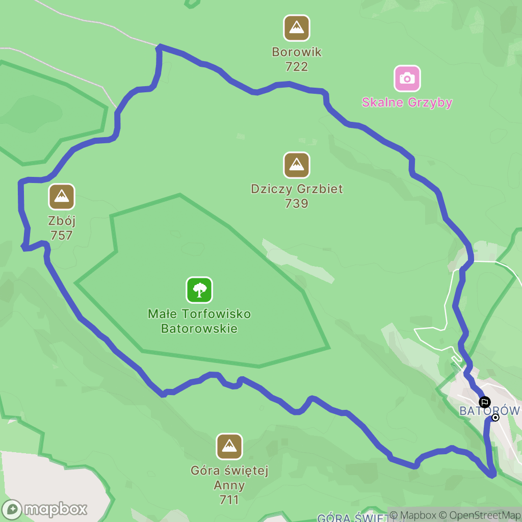 Szczytna: mapa trasy - Poland