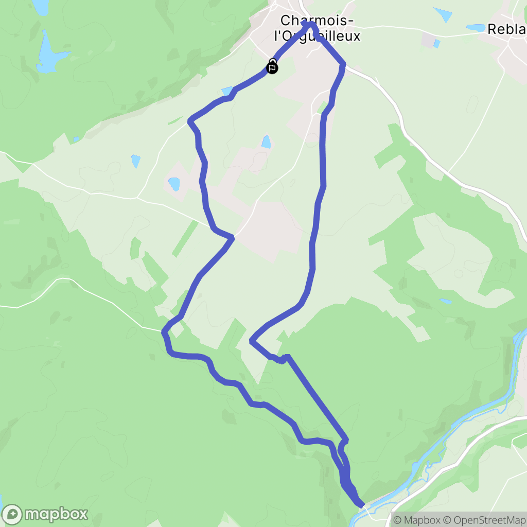 Charmois-l'Orgueilleux : carte du parcours de randonnée - France