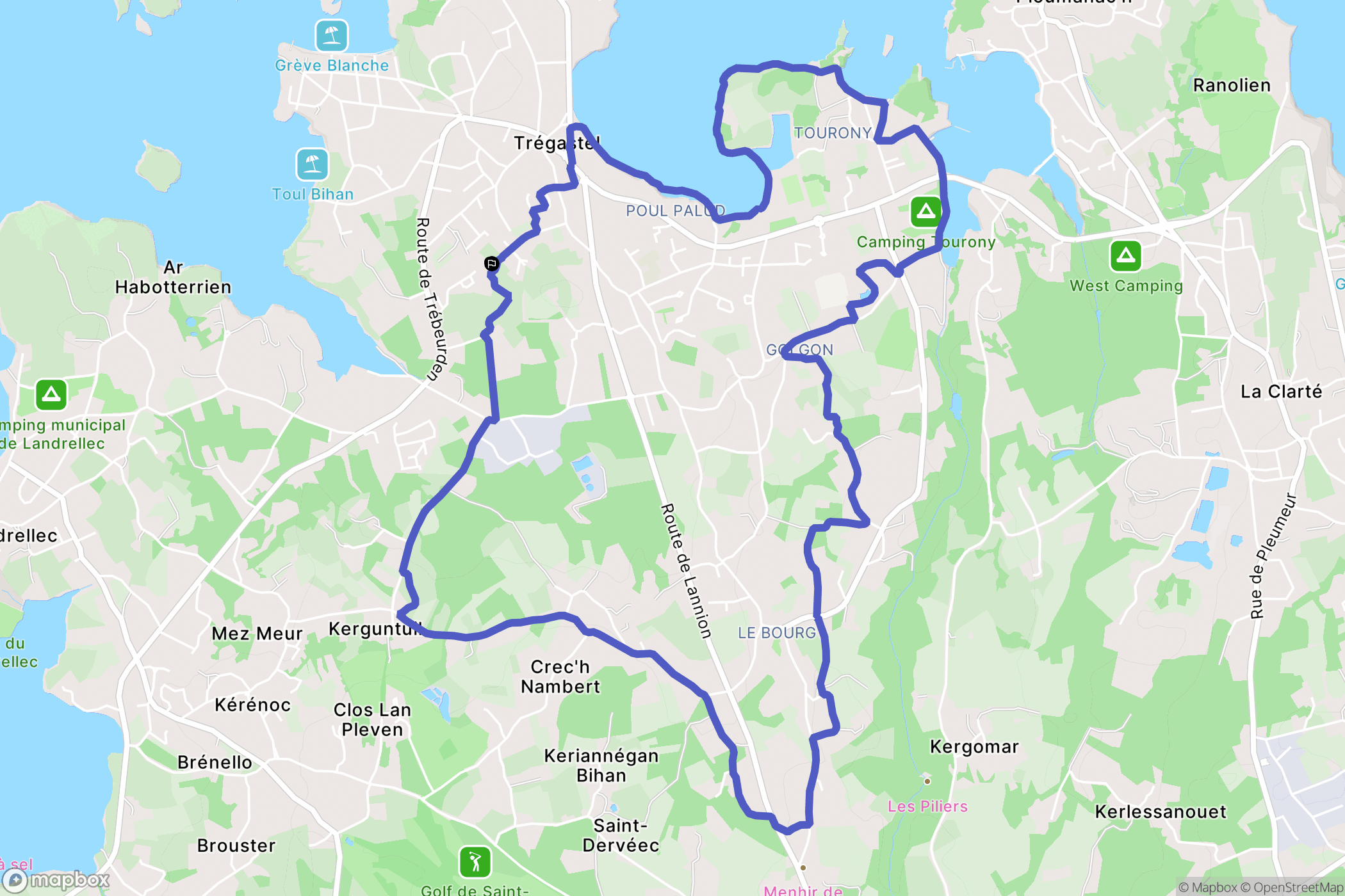 Trégastel : carte du parcours de randonnée - France