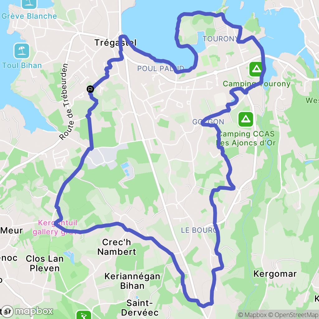 Trégastel : carte du parcours de randonnée - France