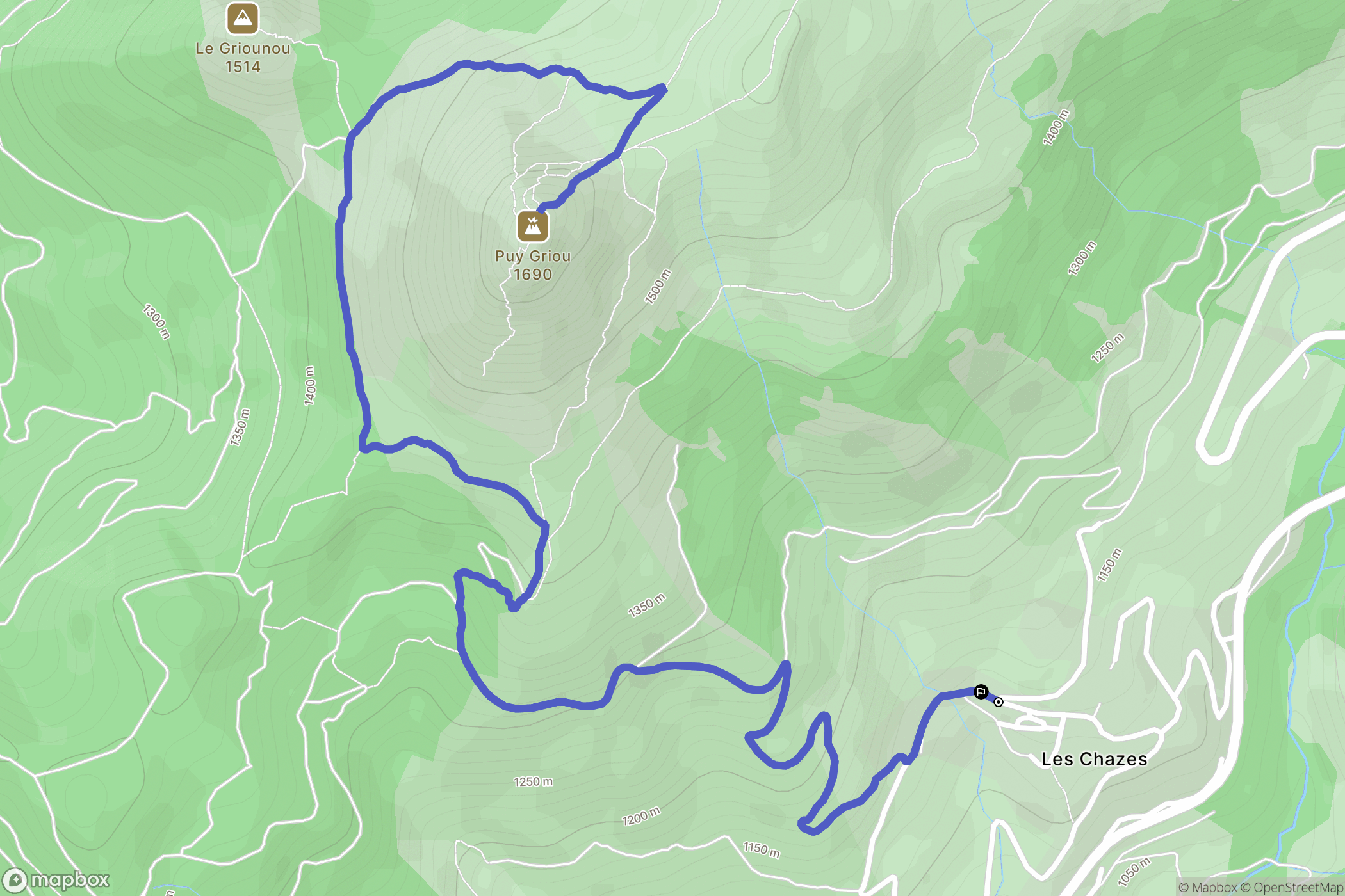 Saint-Jacques-des-Blats : carte du parcours de randonnée - France