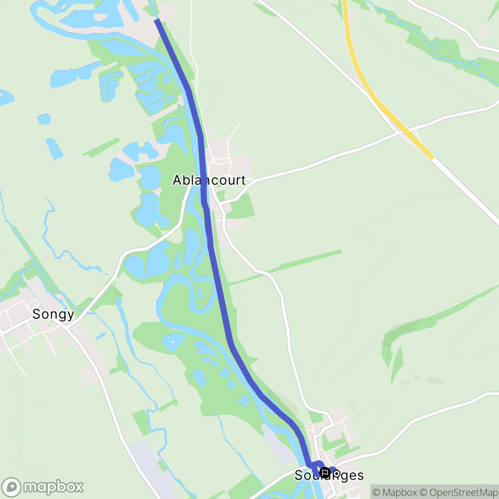 Soulanges : carte du parcours de randonnée - France