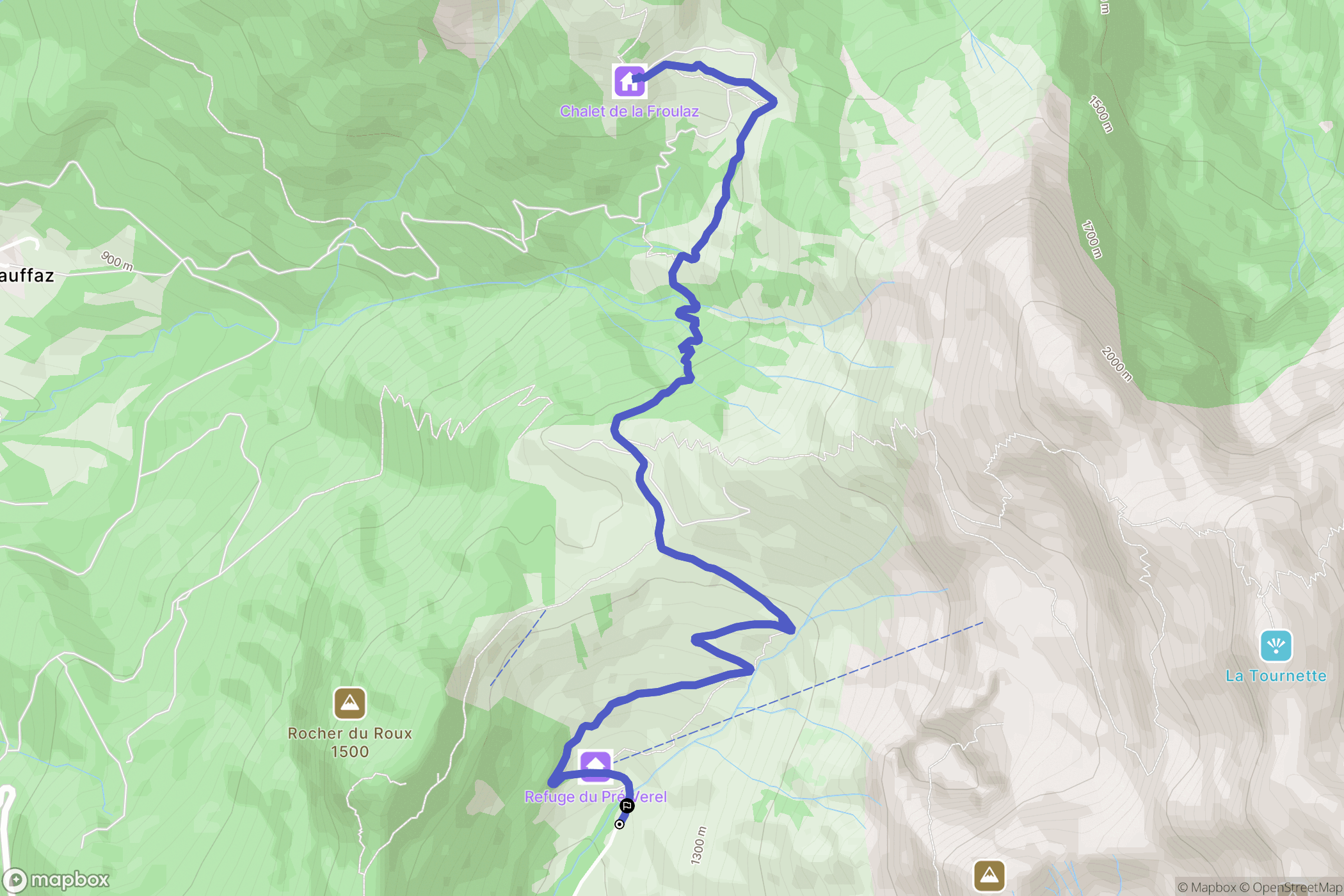 Talloires-Montmin : carte du parcours de randonnée - France