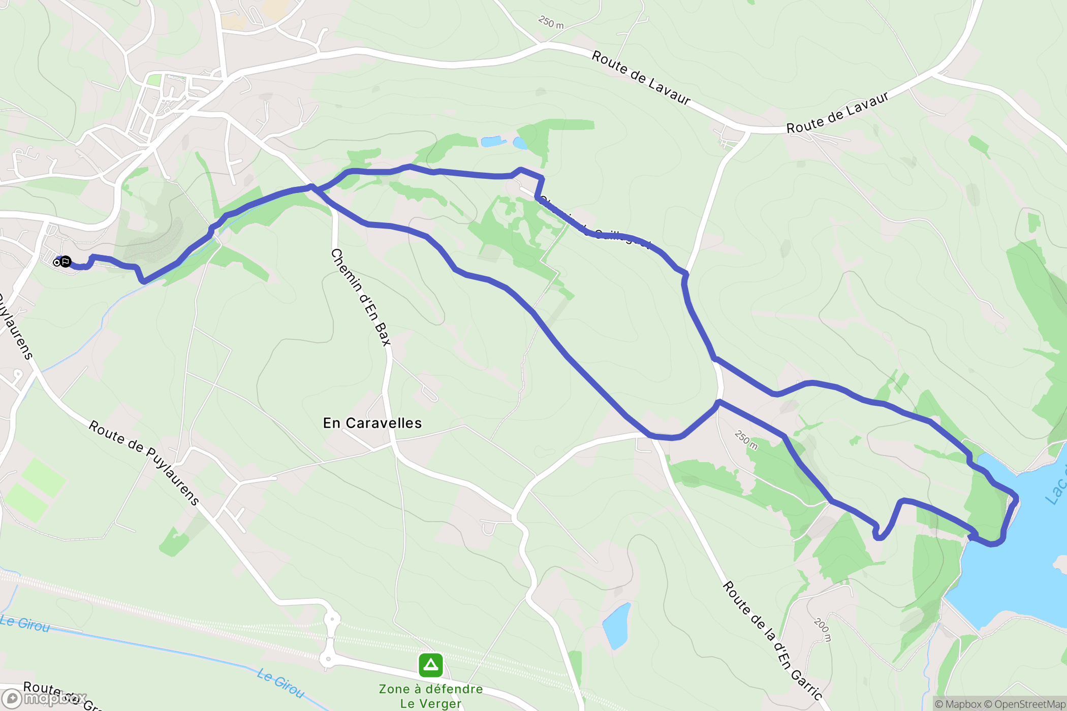 Verfeil : carte du parcours de randonnée - France