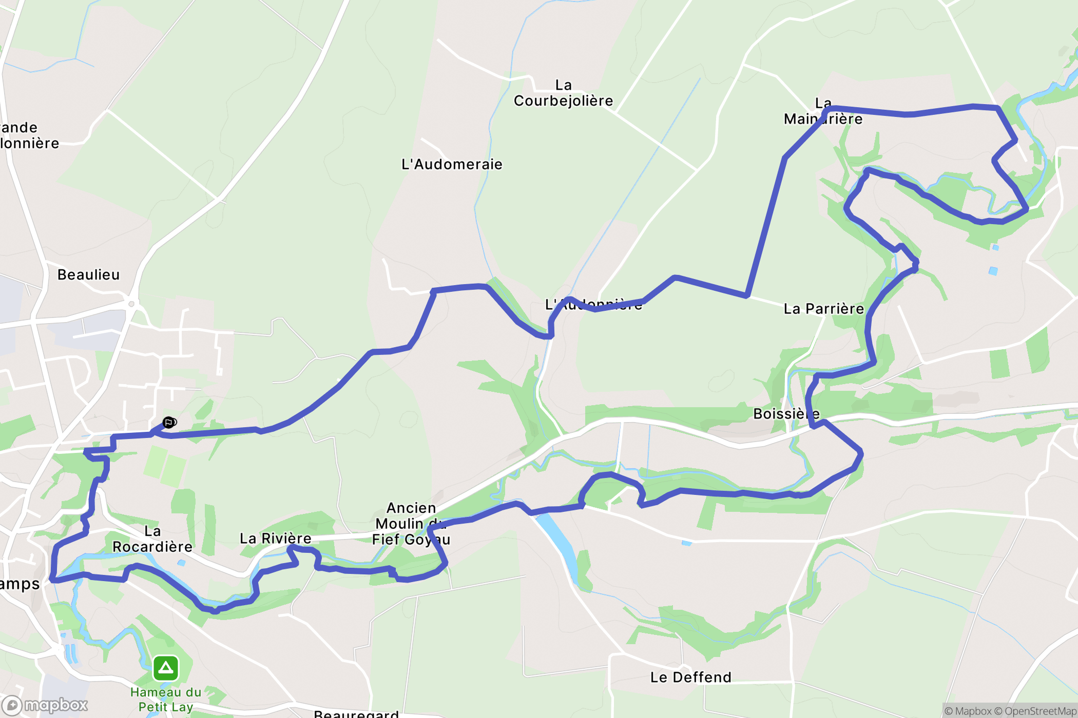 Mouchamps : carte du parcours de randonnée - France