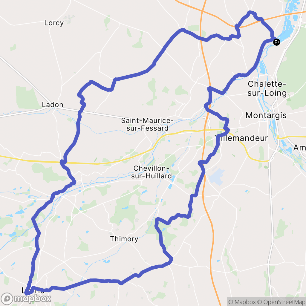 Cepoy : carte du parcours de randonnée - France