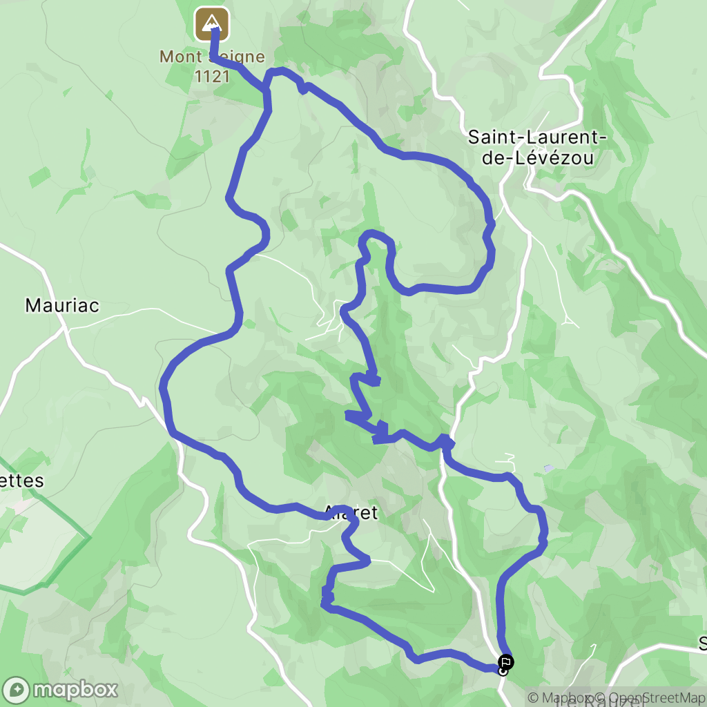 Saint-Beauzély : carte du parcours de randonnée - France