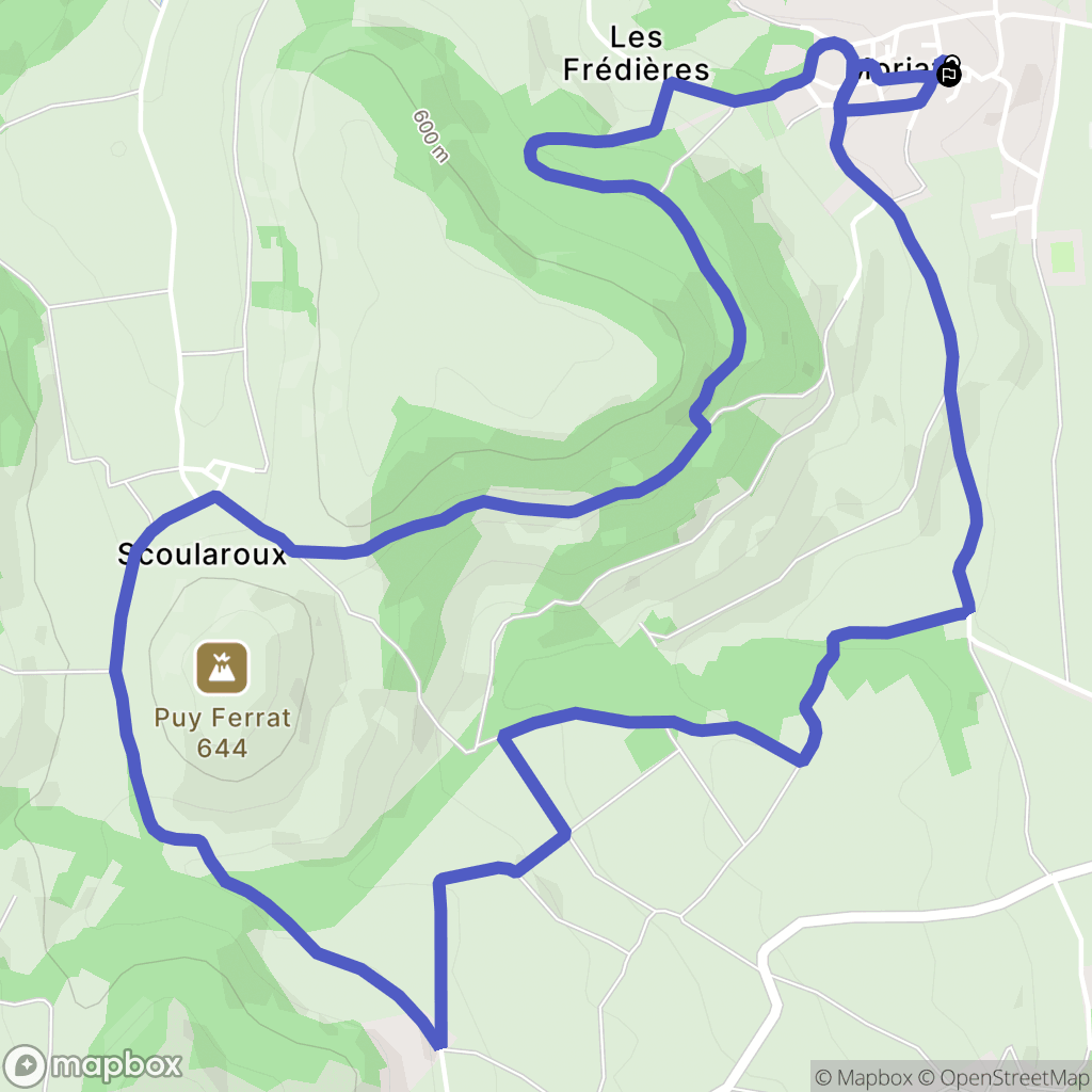 Moriat : carte du parcours de randonnée - France
