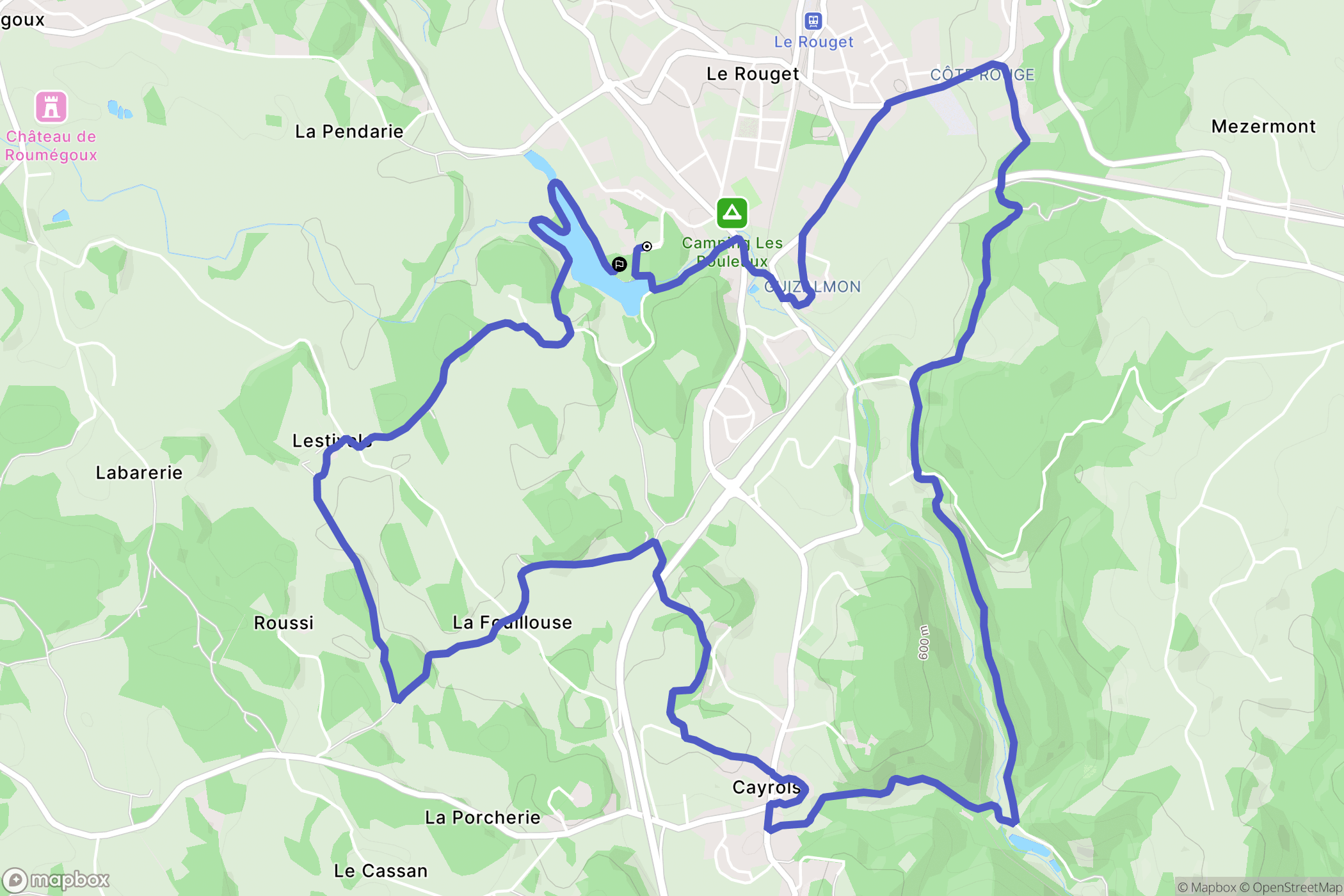 Le Rouget-Pers : carte du parcours de randonnée - France