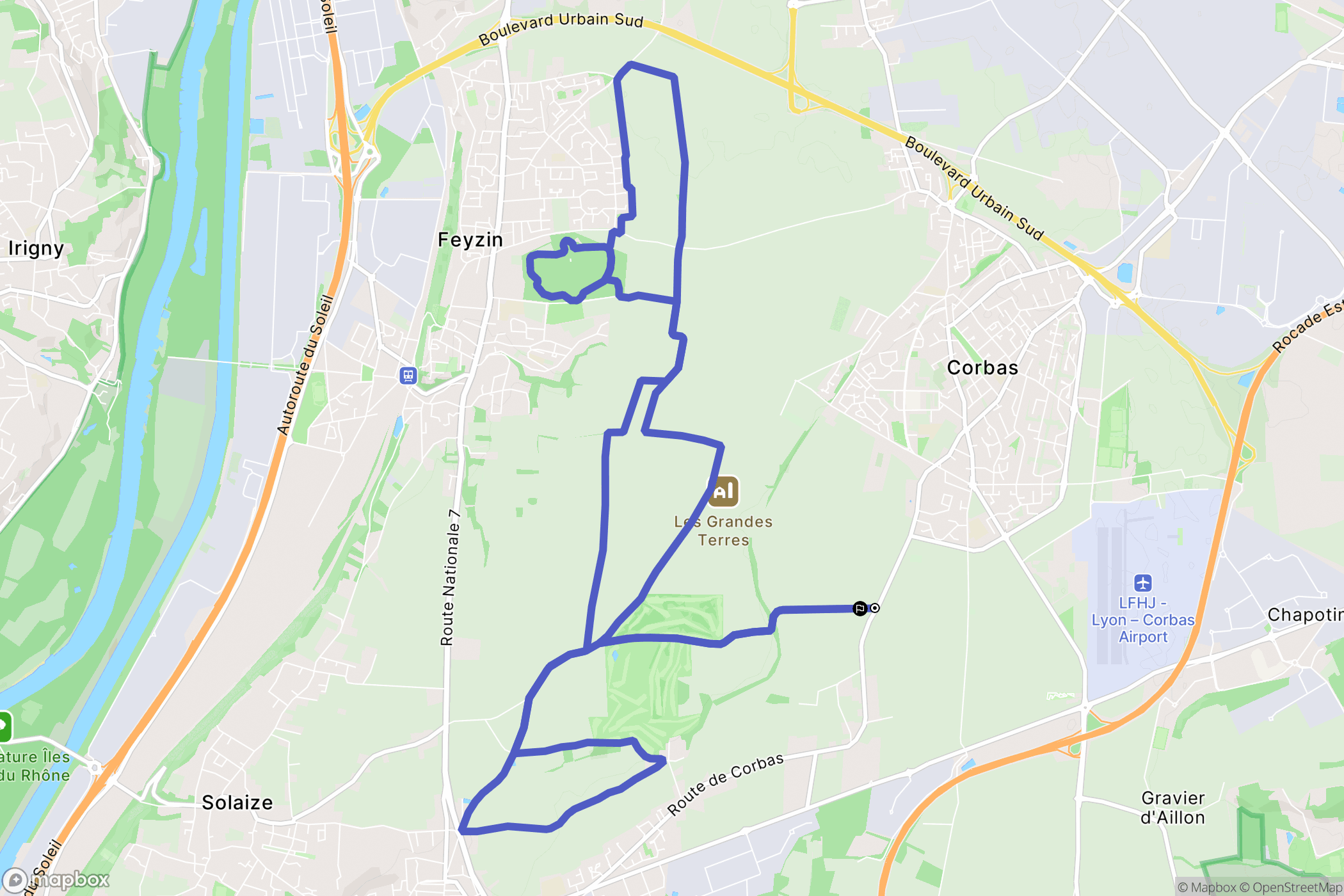 Saint-Symphorien-d'Ozon : carte du parcours de randonnée - France