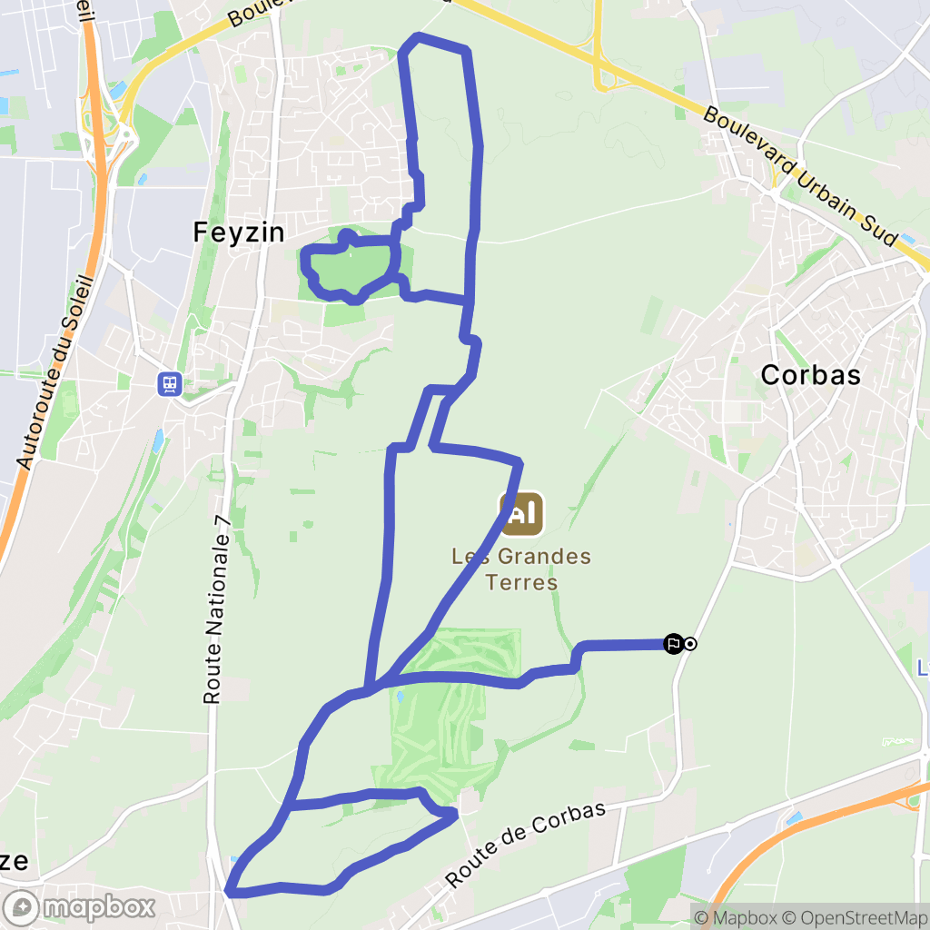 Saint-Symphorien-d'Ozon : carte du parcours de randonnée - France