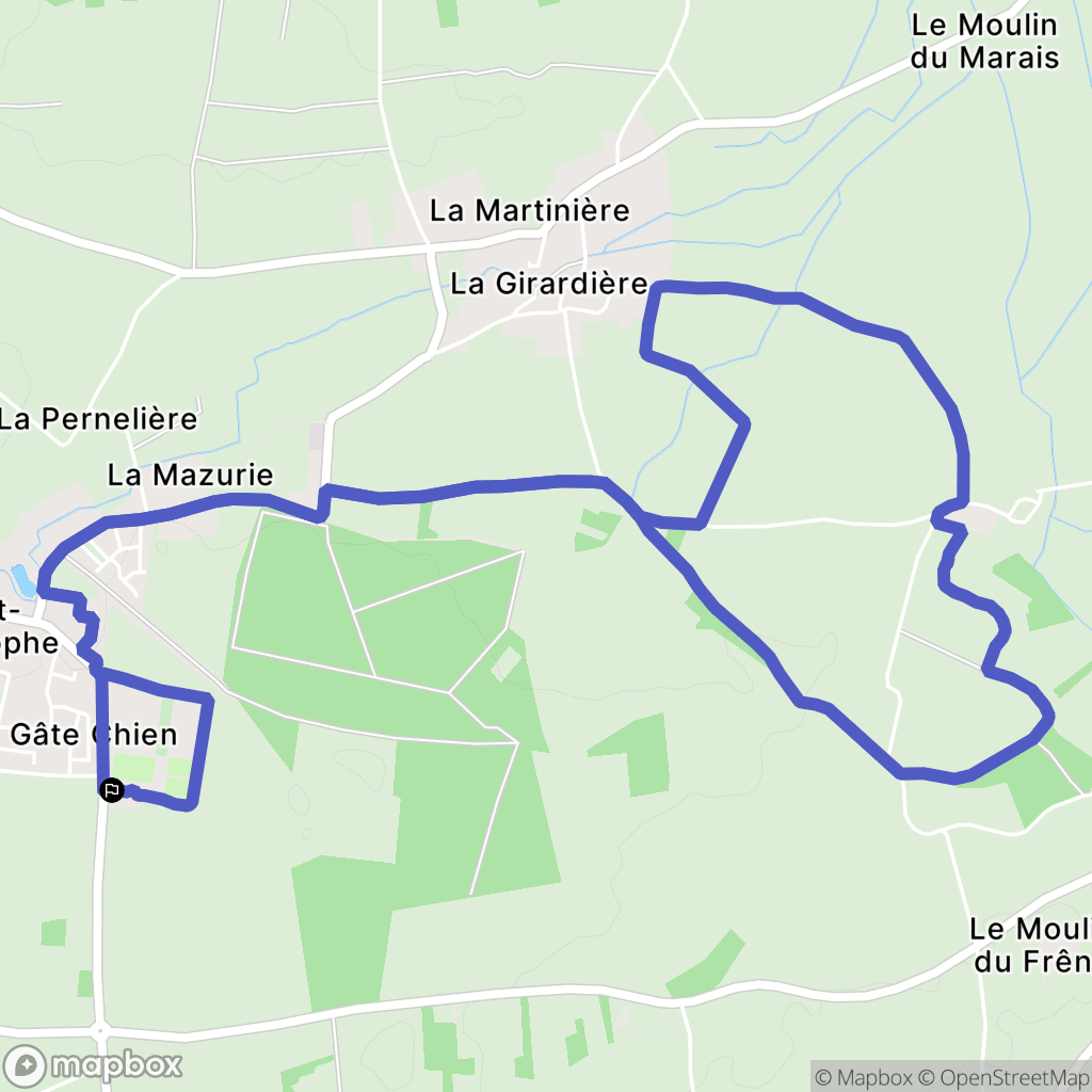Saint-Christophe : carte du parcours de randonnée - France