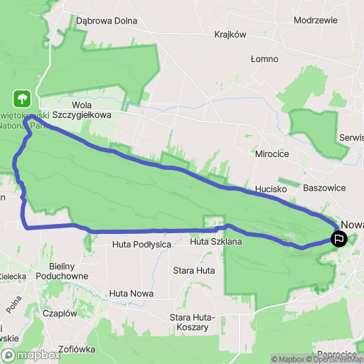 Nowa Słupia: mapa trasy - Poland