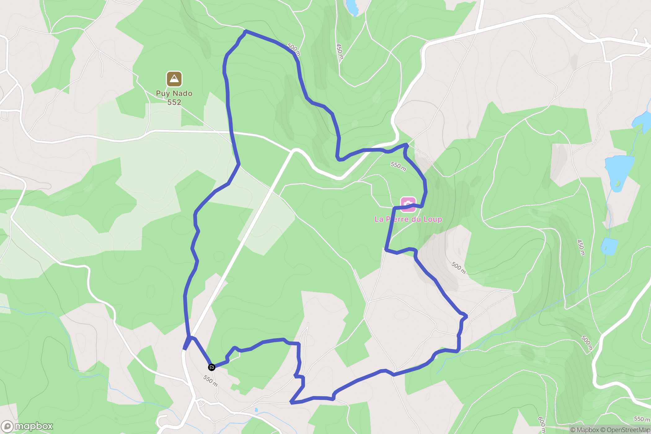 Bersac-sur-Rivalier : carte du parcours de randonnée - France