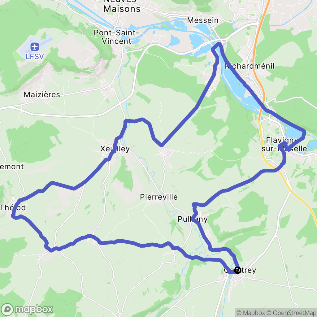 Ceintrey : carte du parcours de randonnée - France