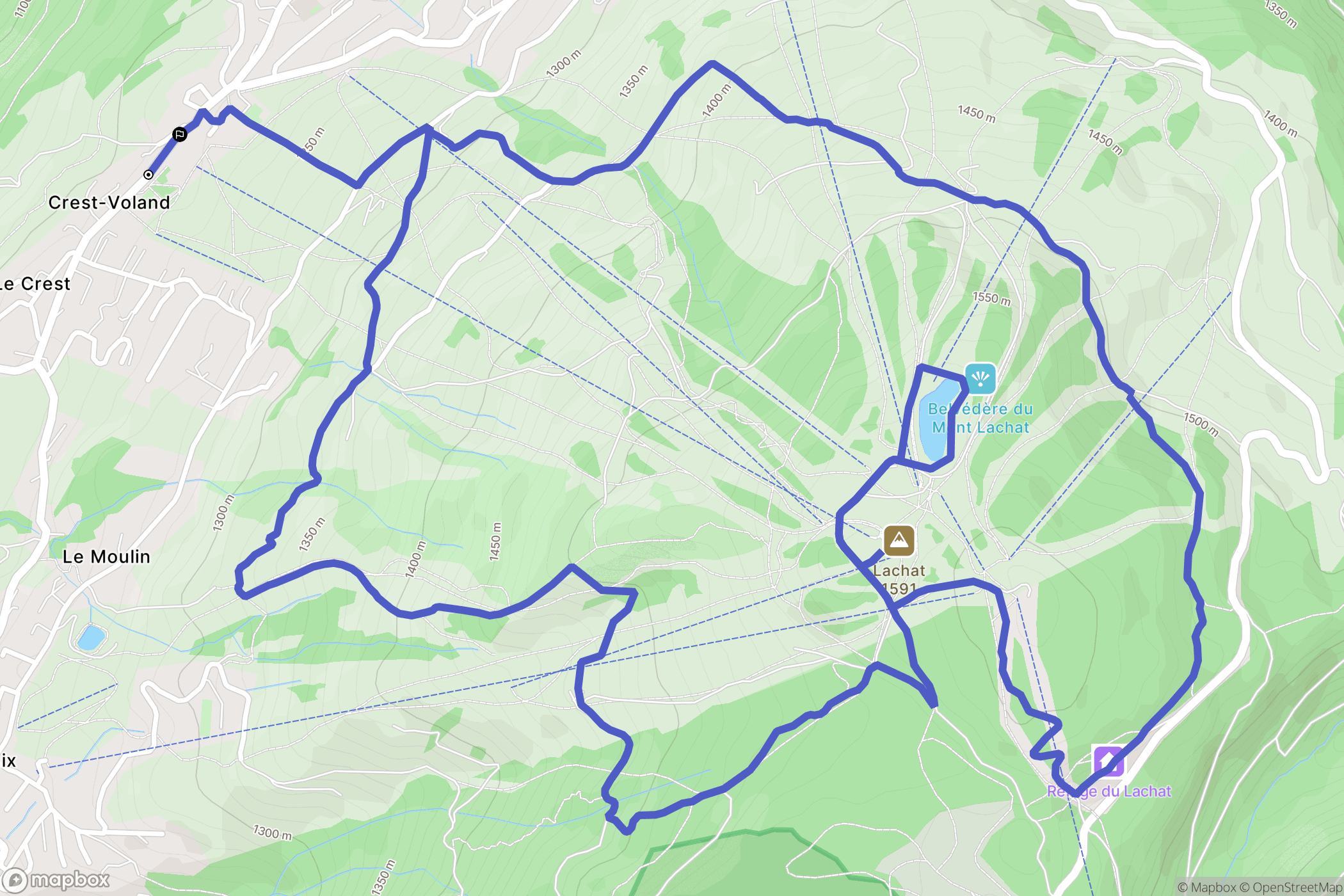 Crest-Voland : carte du parcours de randonnée - France