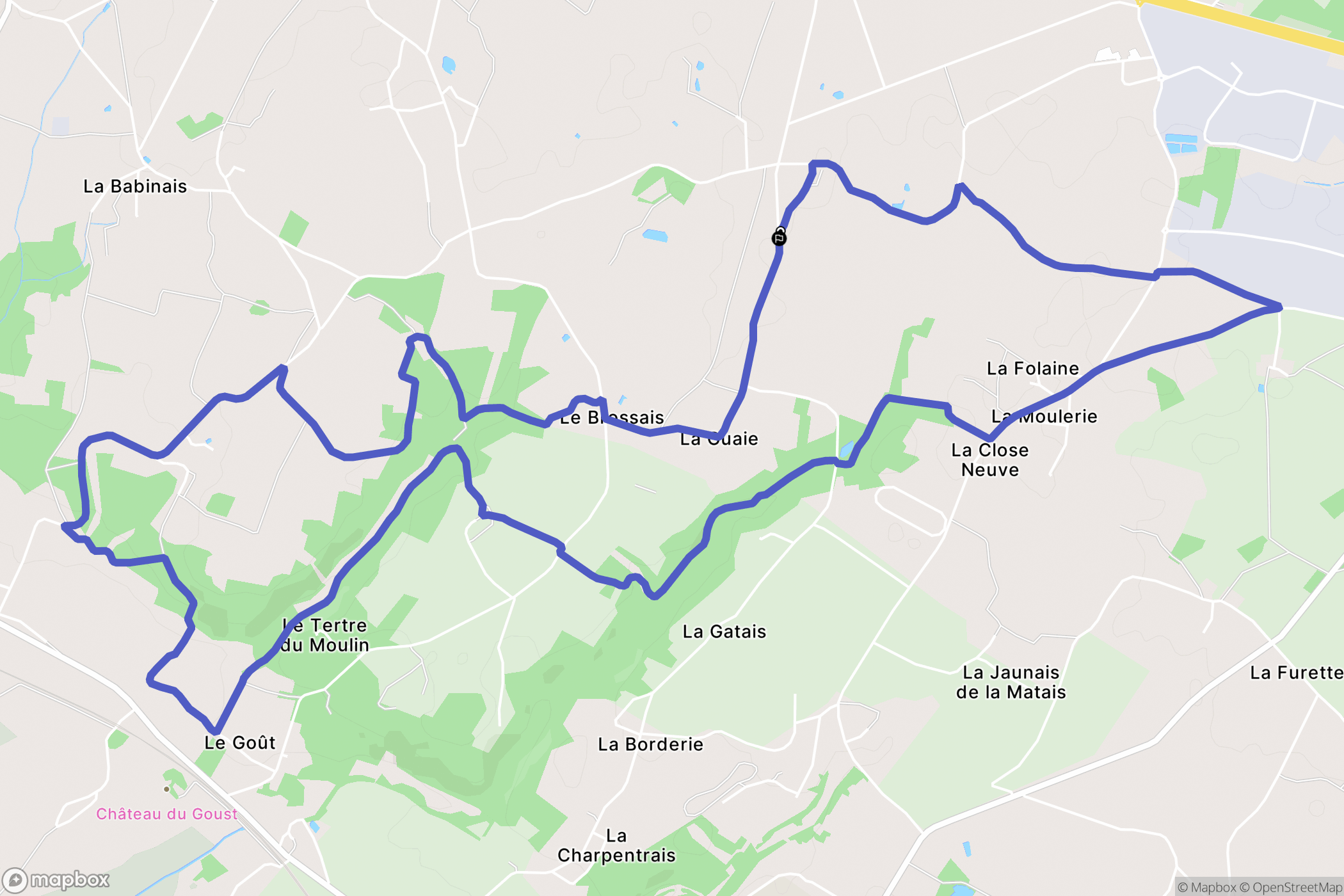 Malville : carte du parcours de randonnée - France