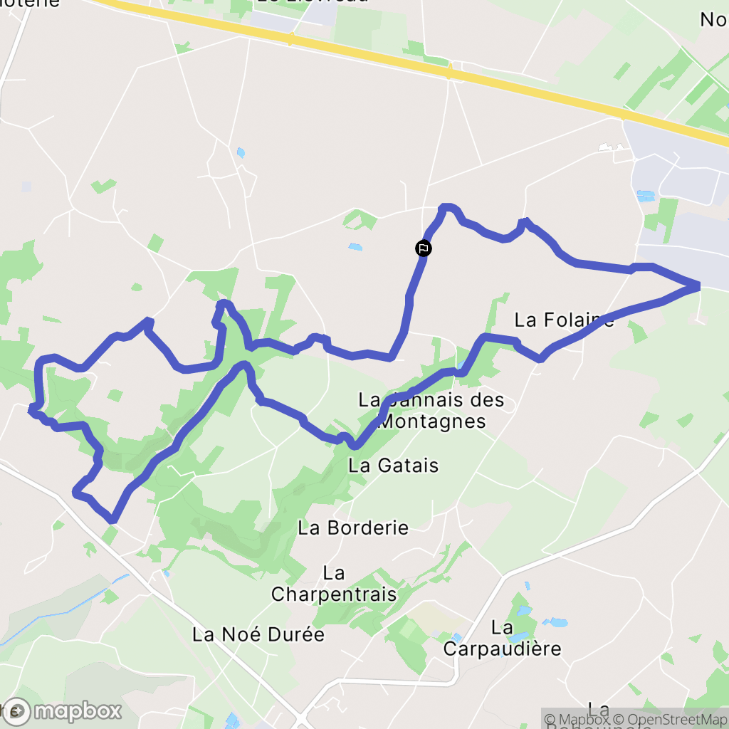 Malville : carte du parcours de randonnée - France