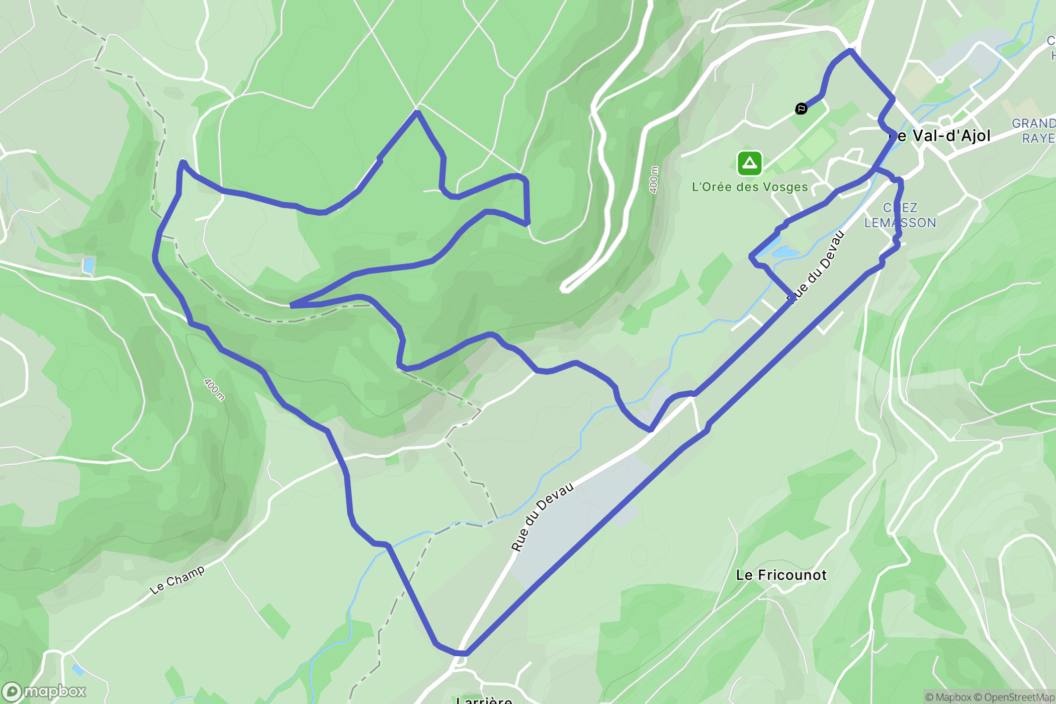 Le Val-d'Ajol : carte du parcours de randonnée - France