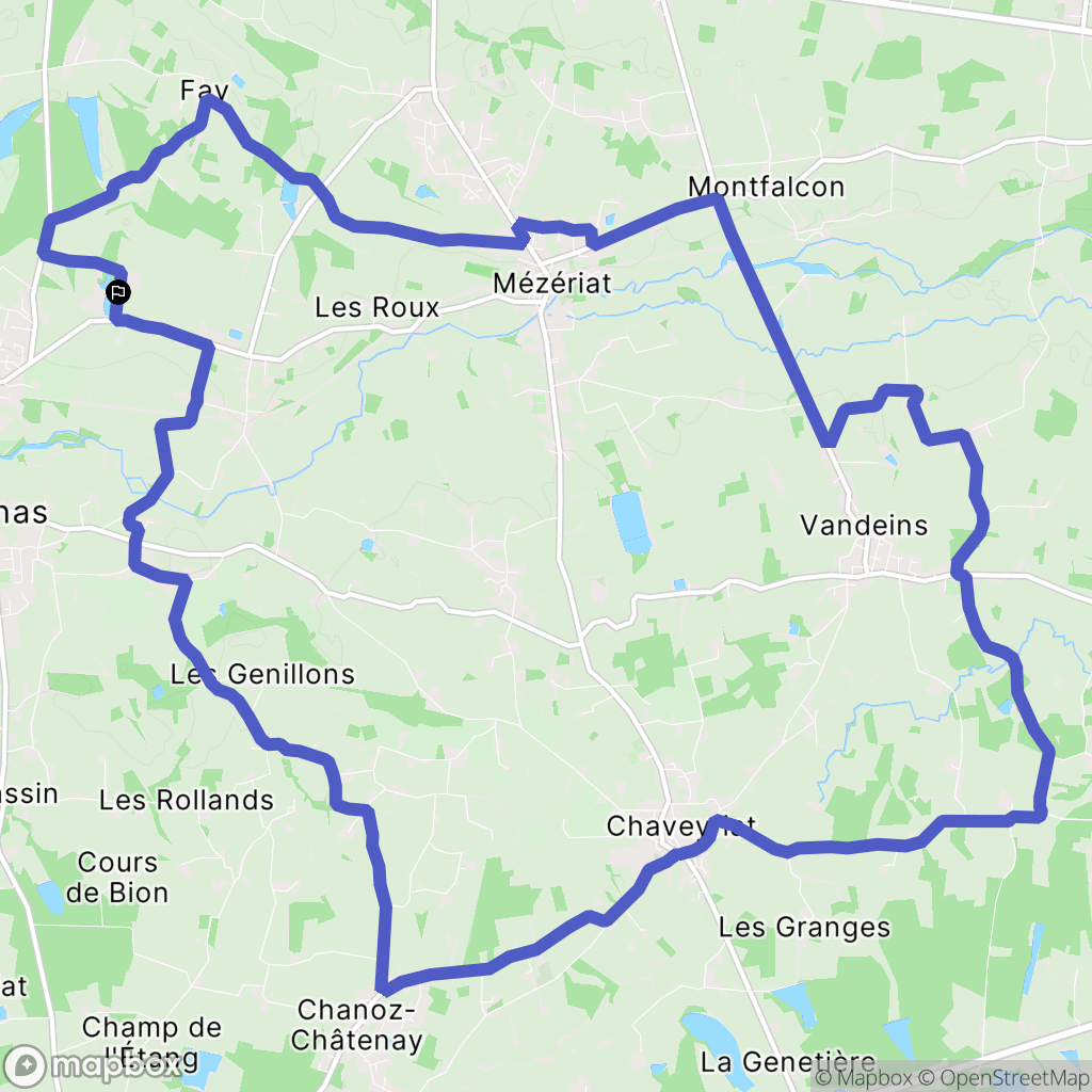 Vonnas : carte du parcours de randonnée - France