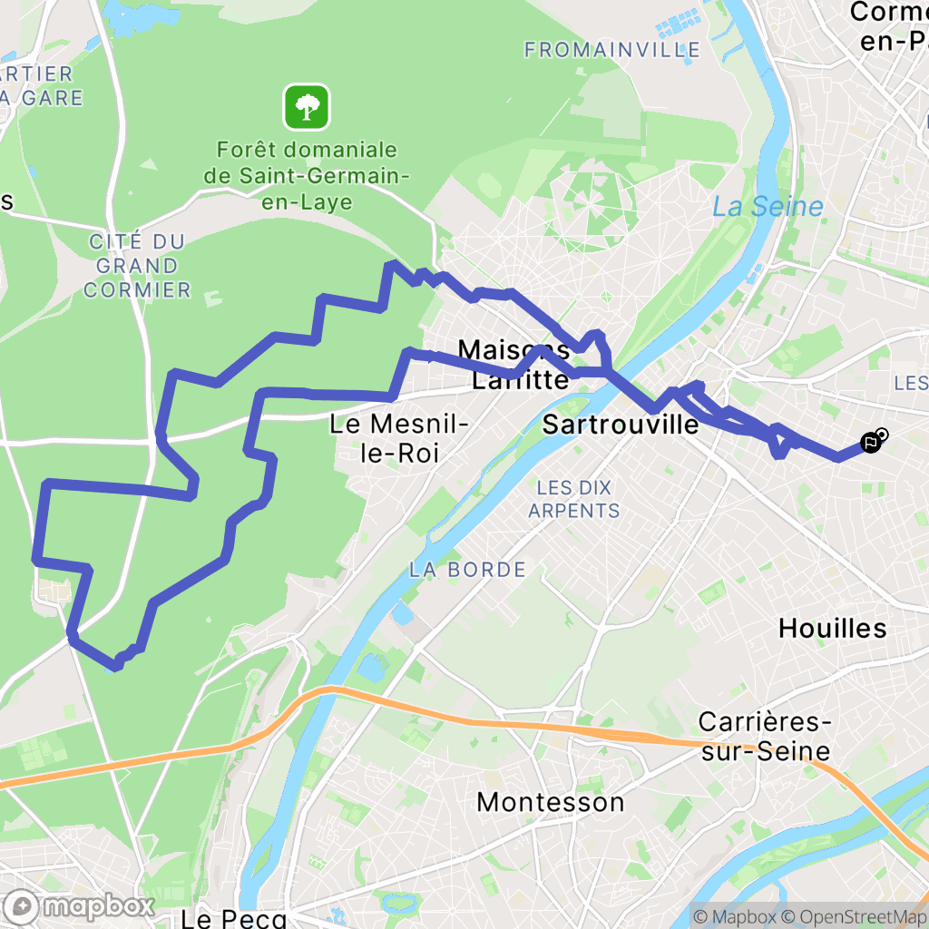 Sartrouville : carte du parcours de randonnée - France