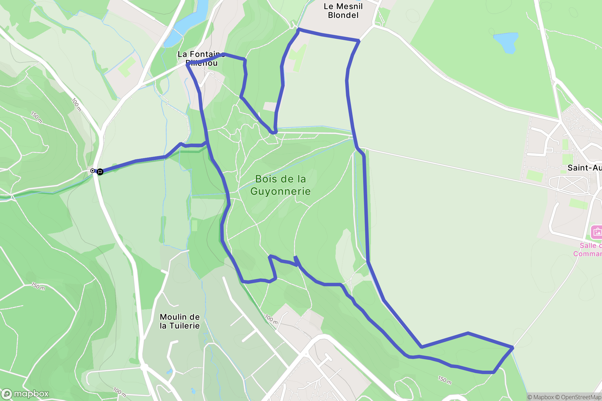 Villiers-le-Bâcle : carte du parcours de randonnée - France