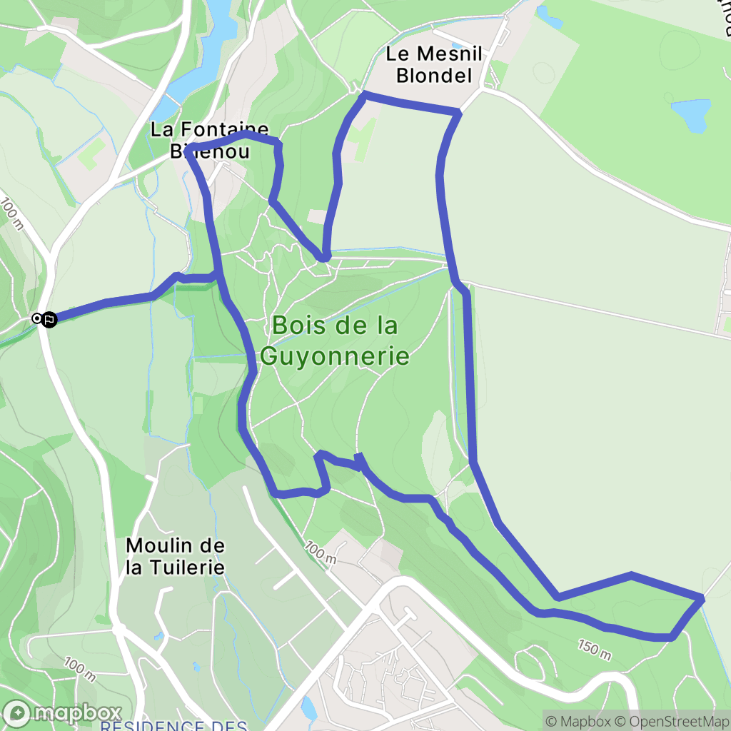Villiers-le-Bâcle : carte du parcours de randonnée - France